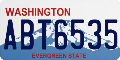 WA license plate ABT6535