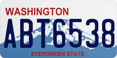 WA license plate ABT6538