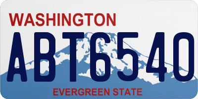 WA license plate ABT6540