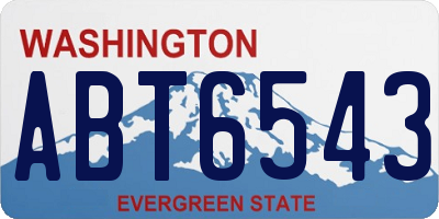 WA license plate ABT6543