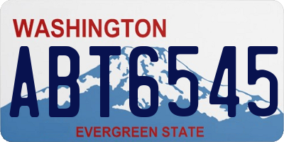 WA license plate ABT6545