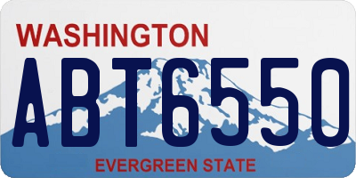 WA license plate ABT6550