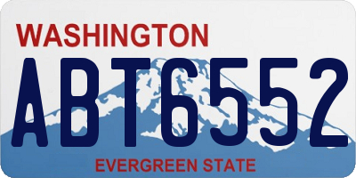 WA license plate ABT6552