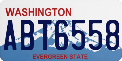 WA license plate ABT6558