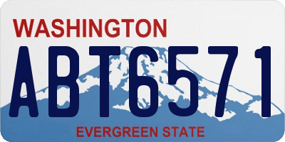 WA license plate ABT6571