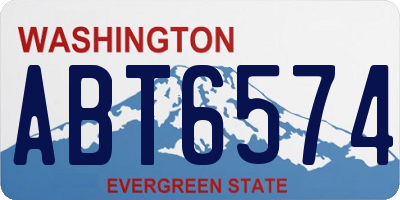 WA license plate ABT6574
