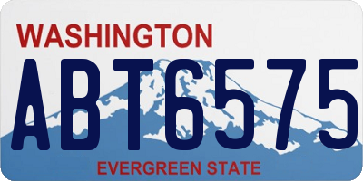 WA license plate ABT6575