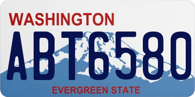 WA license plate ABT6580