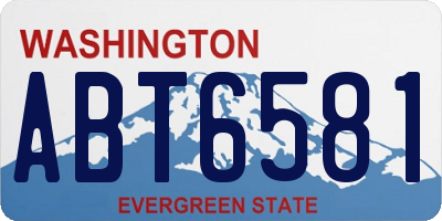 WA license plate ABT6581