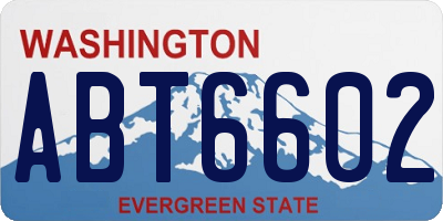 WA license plate ABT6602