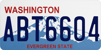 WA license plate ABT6604