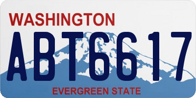 WA license plate ABT6617
