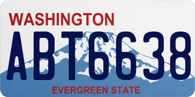 WA license plate ABT6638