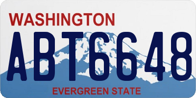 WA license plate ABT6648