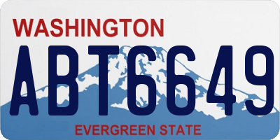 WA license plate ABT6649