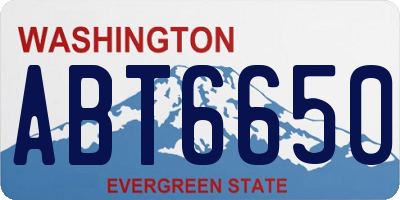 WA license plate ABT6650