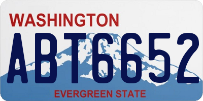 WA license plate ABT6652