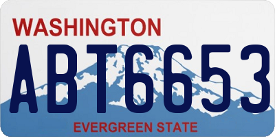 WA license plate ABT6653