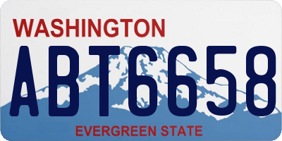 WA license plate ABT6658