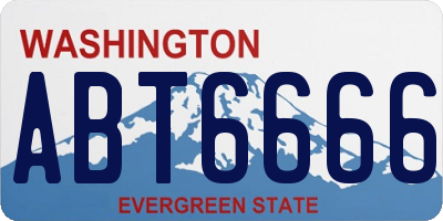 WA license plate ABT6666