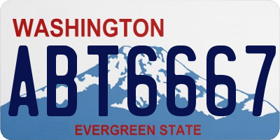 WA license plate ABT6667