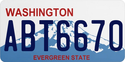 WA license plate ABT6670