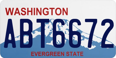 WA license plate ABT6672