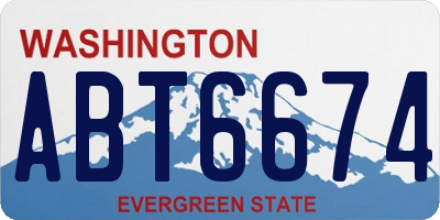 WA license plate ABT6674