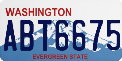 WA license plate ABT6675