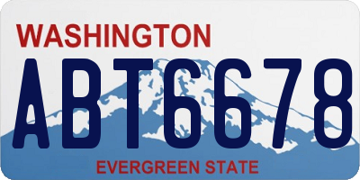 WA license plate ABT6678