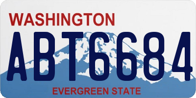 WA license plate ABT6684