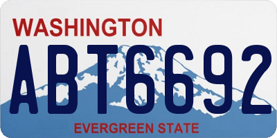 WA license plate ABT6692