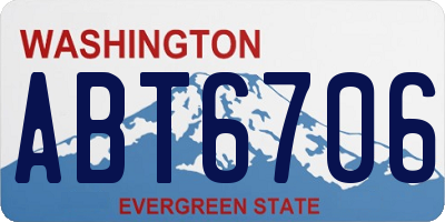 WA license plate ABT6706