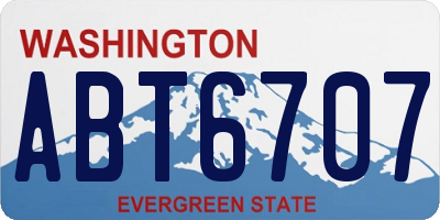 WA license plate ABT6707