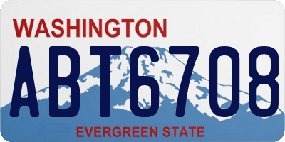 WA license plate ABT6708