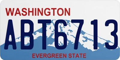 WA license plate ABT6713