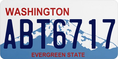 WA license plate ABT6717