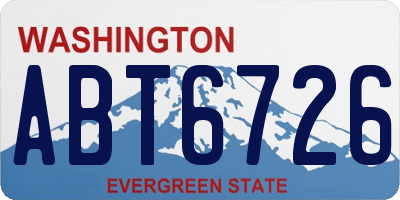 WA license plate ABT6726