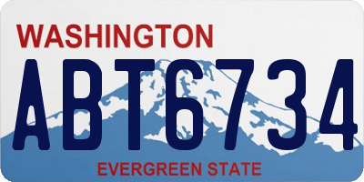 WA license plate ABT6734