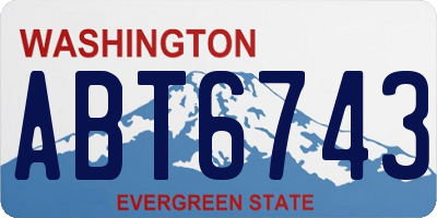 WA license plate ABT6743