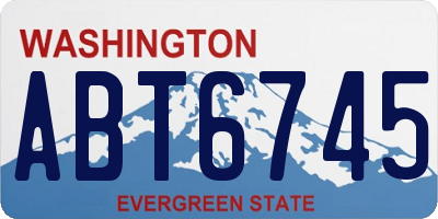 WA license plate ABT6745