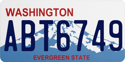 WA license plate ABT6749