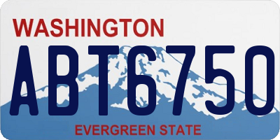 WA license plate ABT6750