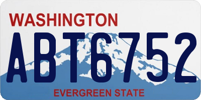 WA license plate ABT6752