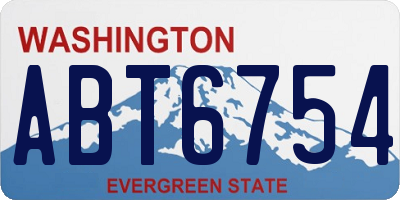 WA license plate ABT6754