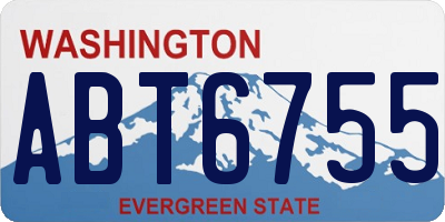 WA license plate ABT6755
