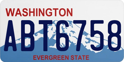 WA license plate ABT6758