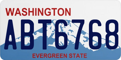 WA license plate ABT6768