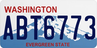 WA license plate ABT6773