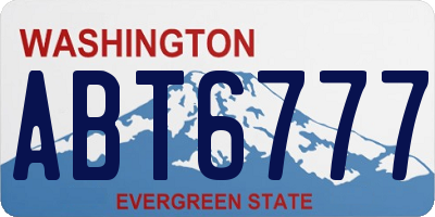 WA license plate ABT6777